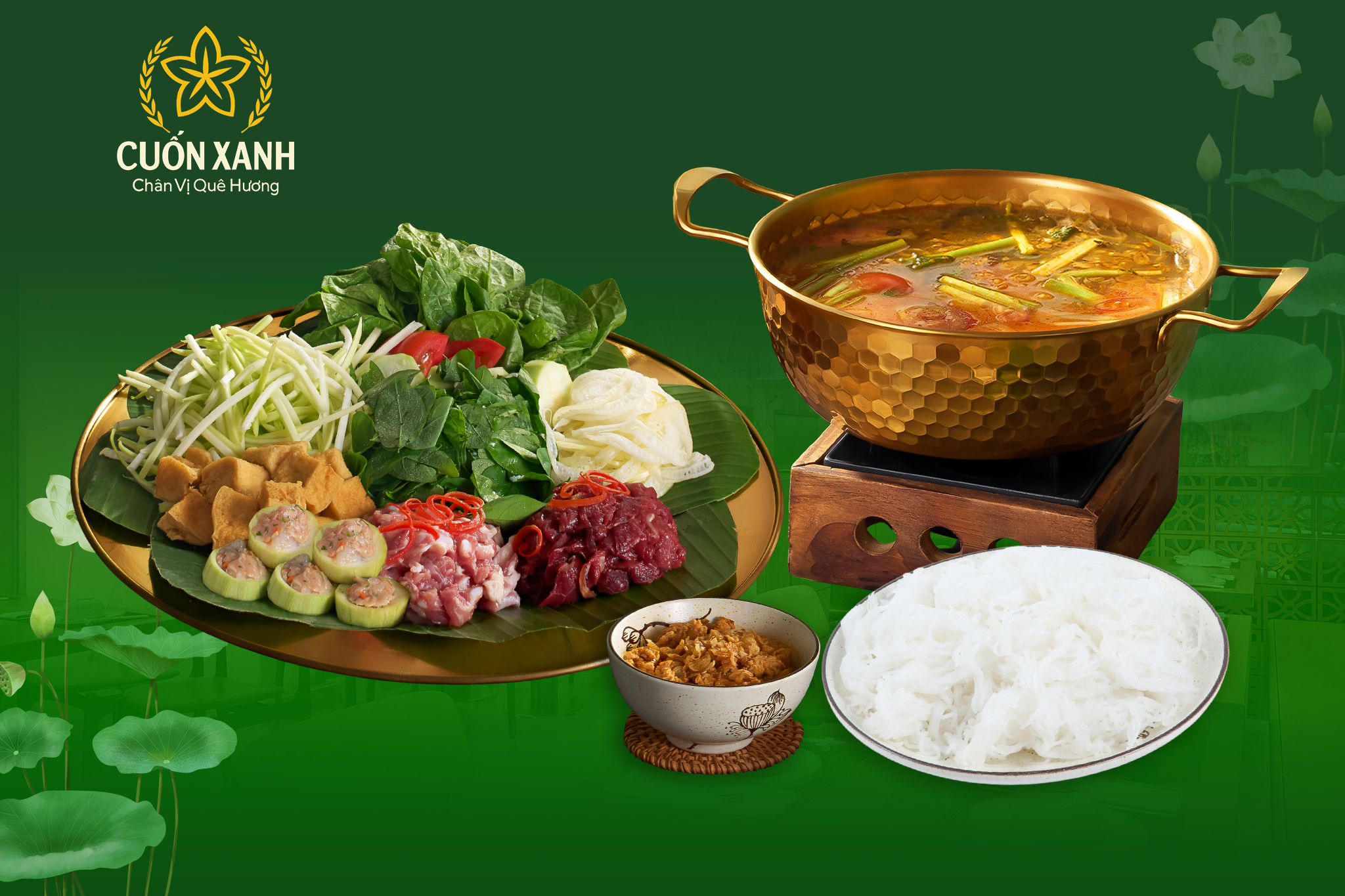 Lẩu cua đồng Cuốn Xanh