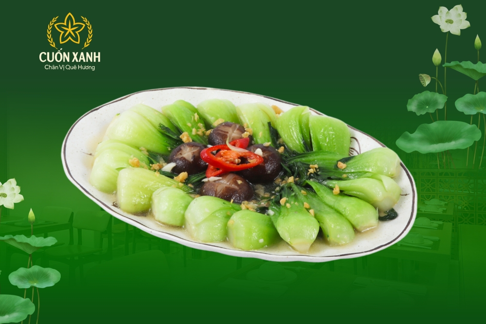 Cải chíp sốt nấm đông cô