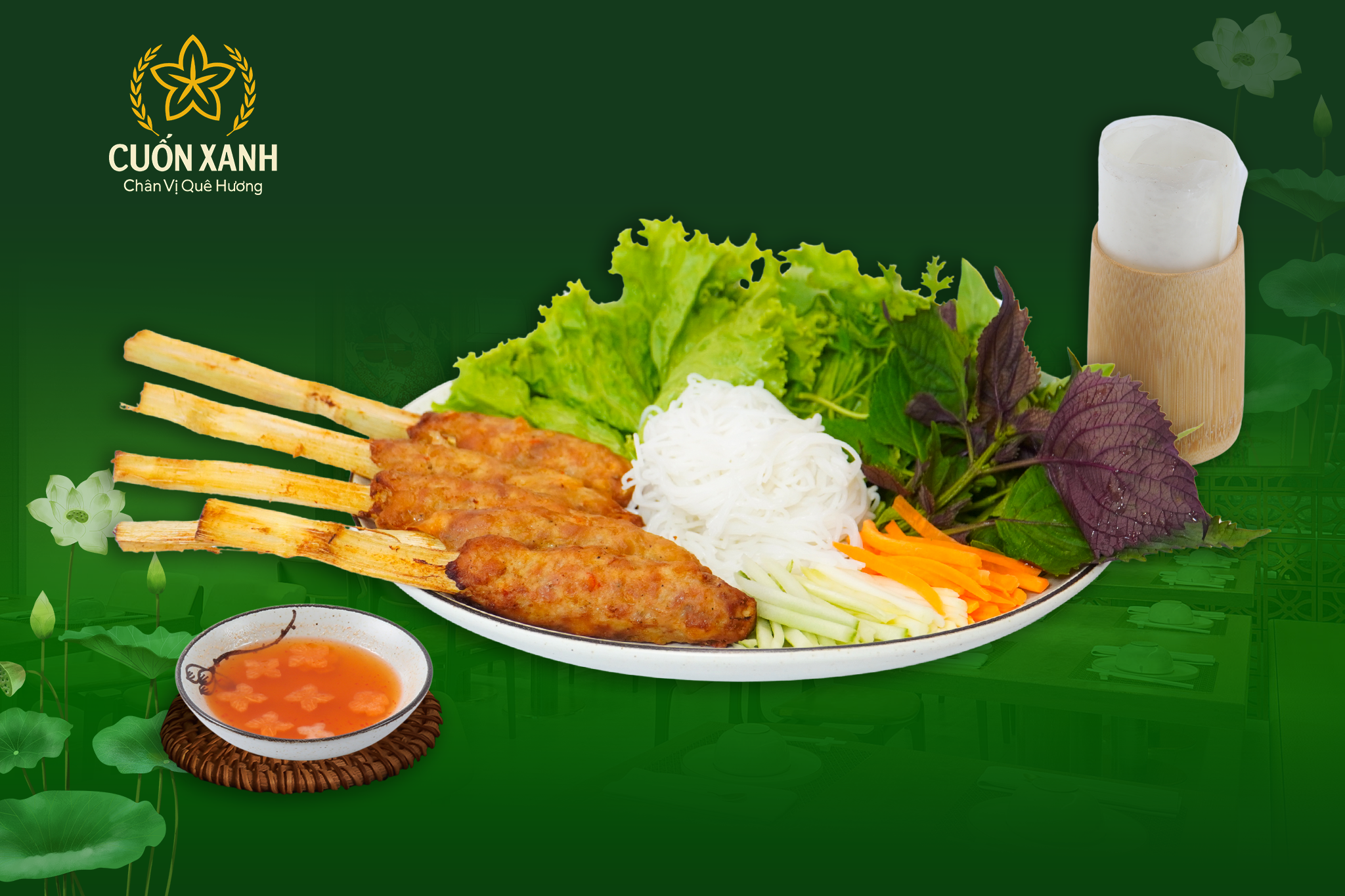 Chạo tôm nướng mía