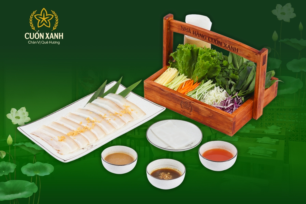 Bánh tráng cuốn thịt heo hấp