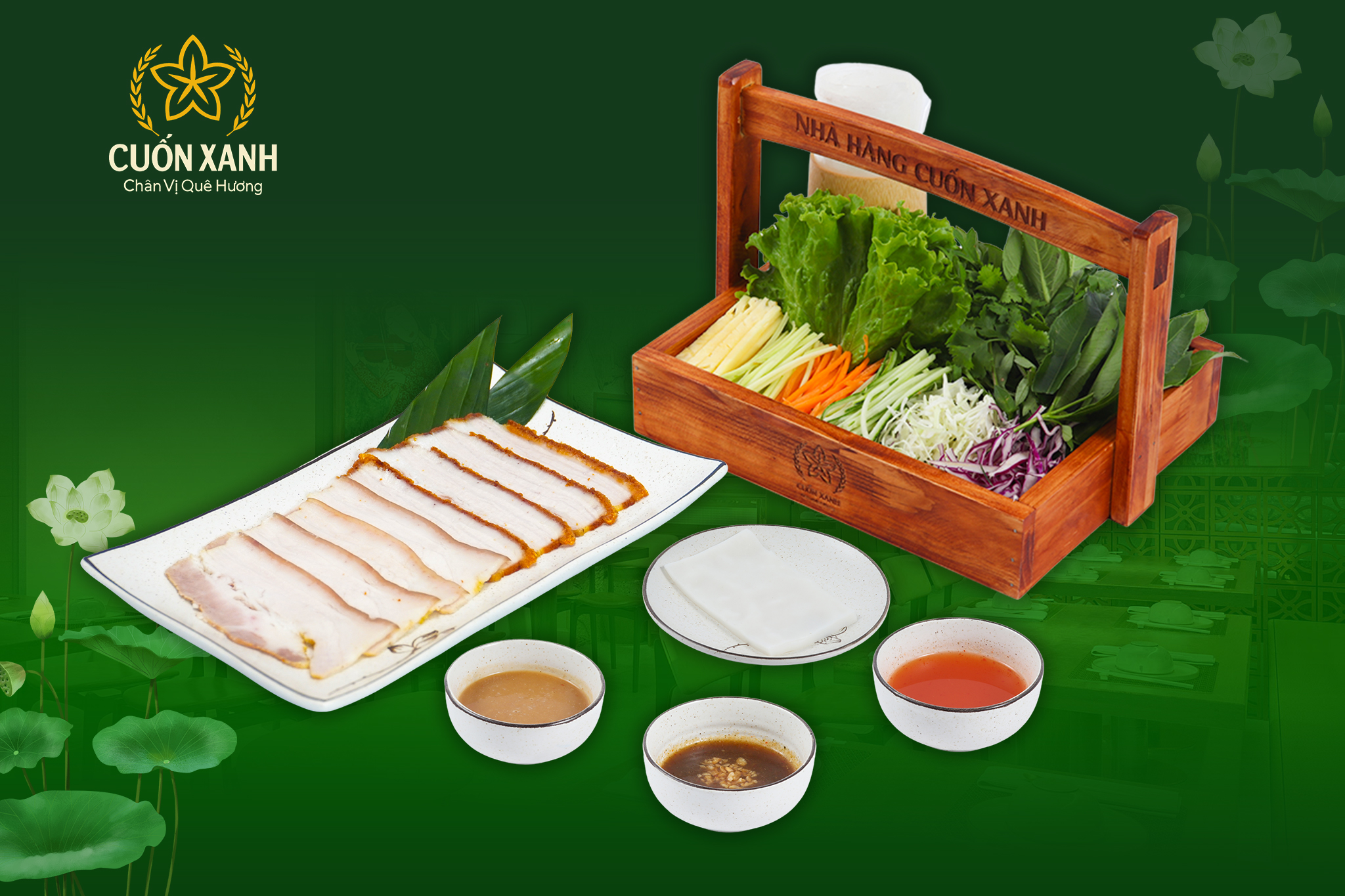 Bánh tráng cuốn thịt heo mix
