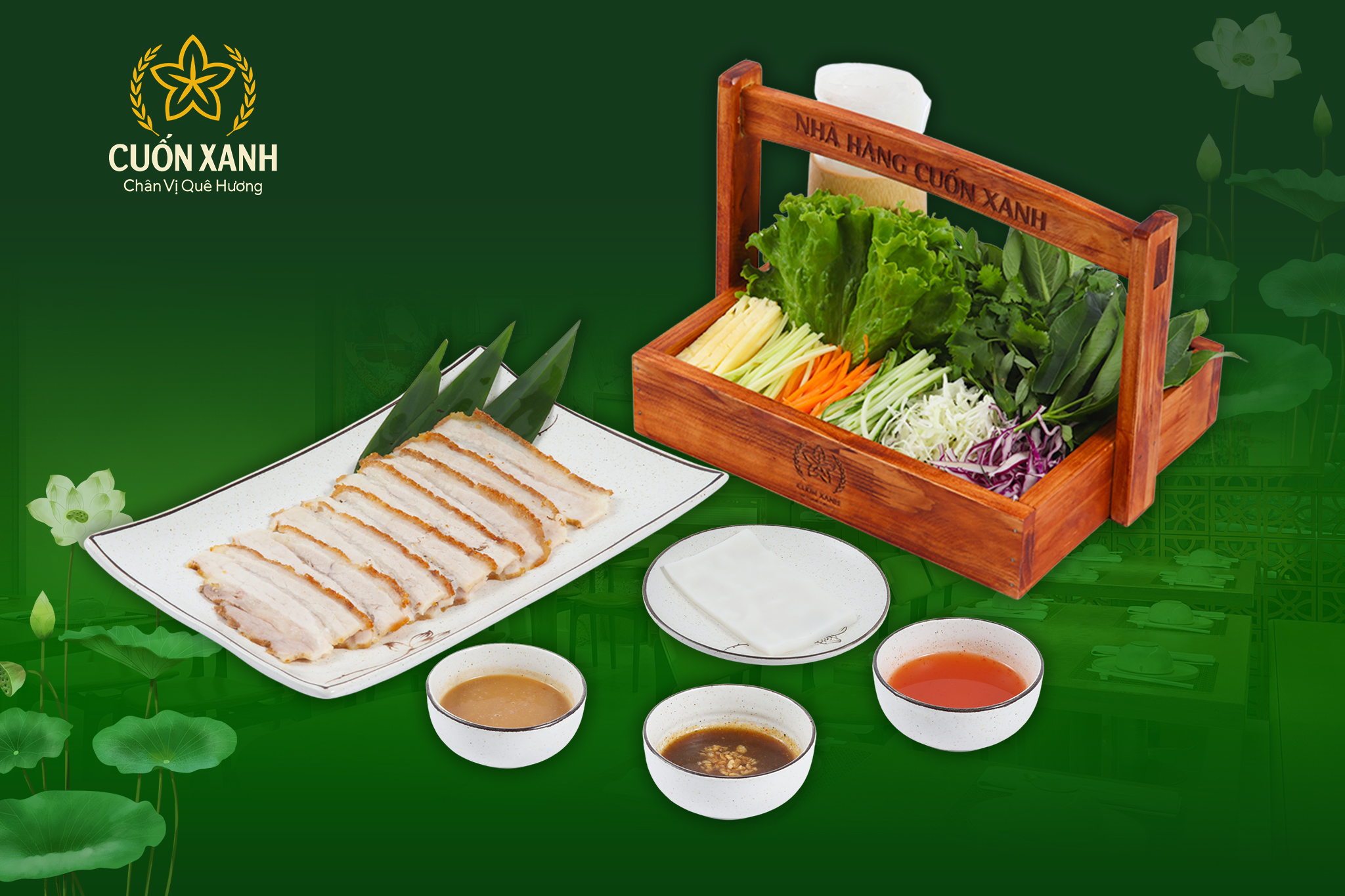 Bánh tráng cuốn thịt heo giòn bì (Must try)