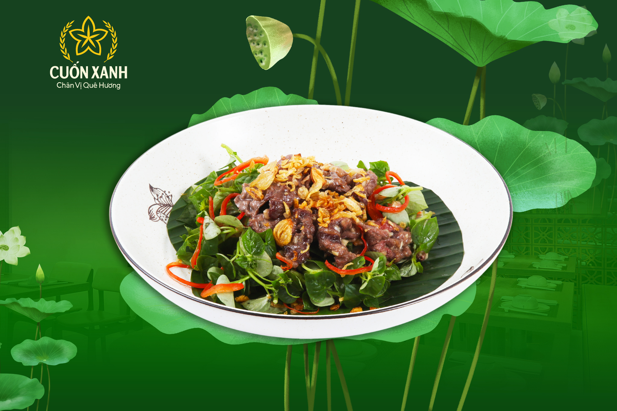 Salad rau càng cua bắp bò